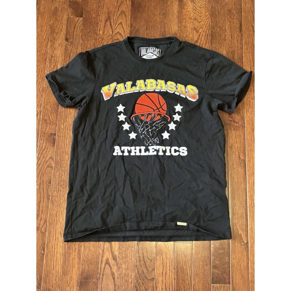 Valabasas Vintage Men's Embroidered Basketball‎ T-Shirt Size Medium